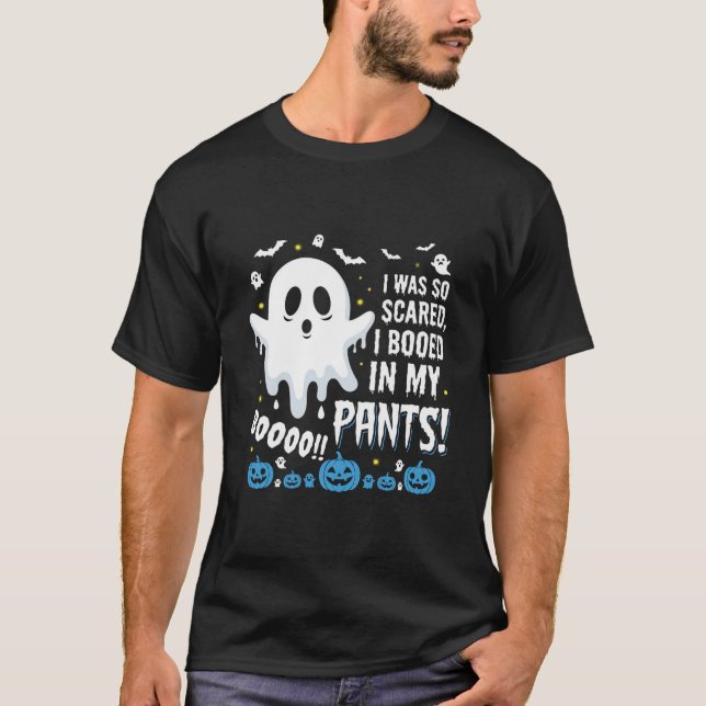 Camiseta Fantasma de Halloween Eu Xinguei Meu Design de Cal (Frente)