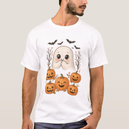 camiseta fantasma de halloween fofa