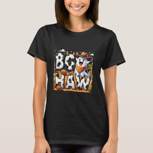 Camiseta Fantasma de Halloween Fofo Boo Haw Caubói Antigo F
