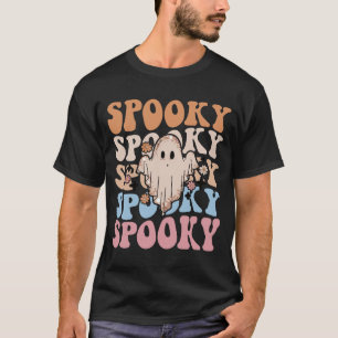Camiseta Fantasma de Halloween Fofo e Retrô Assustador
