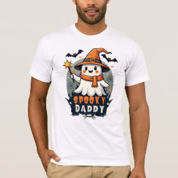 Camiseta Fantasma de Halloween, Pai Spooky, Com Chapéu De B
