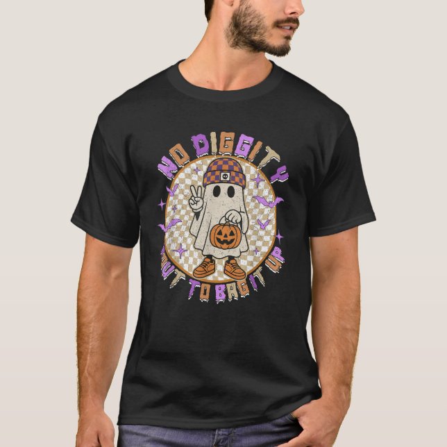 Camiseta Fantasma de Halloween retrô sem escavar está prest (Frente)