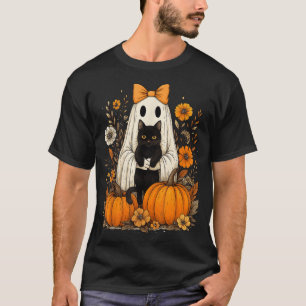 Camiseta Fantasma de Halloween Segurando Floral de Groovy G