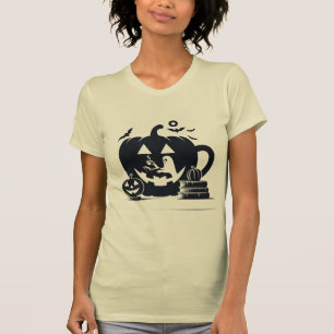 Camiseta Fantasma de Halloween Spooky com Pumpkin Mug