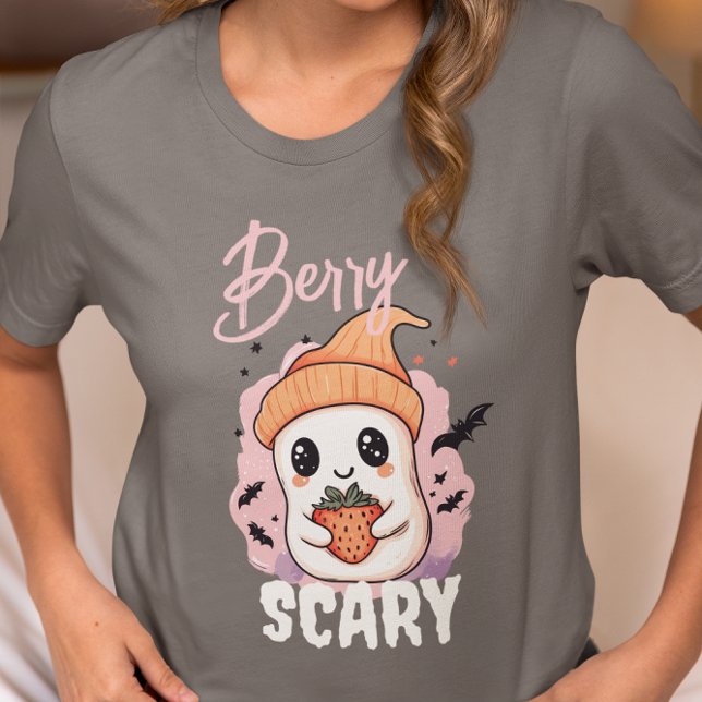 Camiseta Fantasma de Morango Fofo e Assustador (Criador carregado)