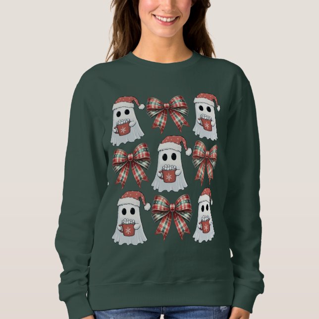 Camiseta Fantasma De Natal E Coquette De Groovy (Frente)