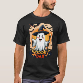 Camiseta Fantasma de Pai Spooky do Halloween Com Hat Person