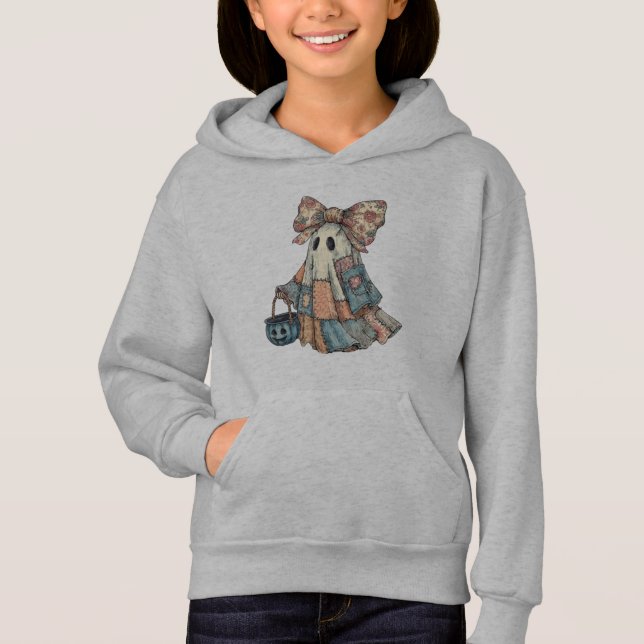 Camiseta Fantasma de Patchwork em Cubo (Frente)