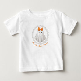 Camiseta Fantasma de Renda Fofa com Laço Laranja C/ Borda d
