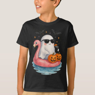 Camiseta Fantasma de Verão Aquarela Fantasma Fofo Com F Fla