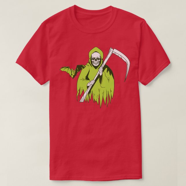 Camiseta Fantasma do crânio do Halloween Assustado com o mo (Frente do Design)