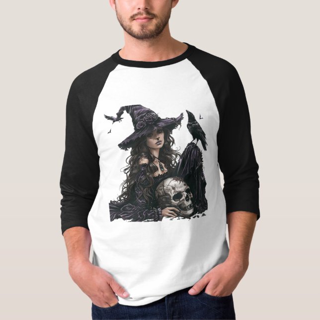 Camiseta Fantasma do crânio triste da Witchcraft & Art Stor (Frente)