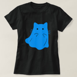 Camiseta Fantasma do Gato Azul Kawaii