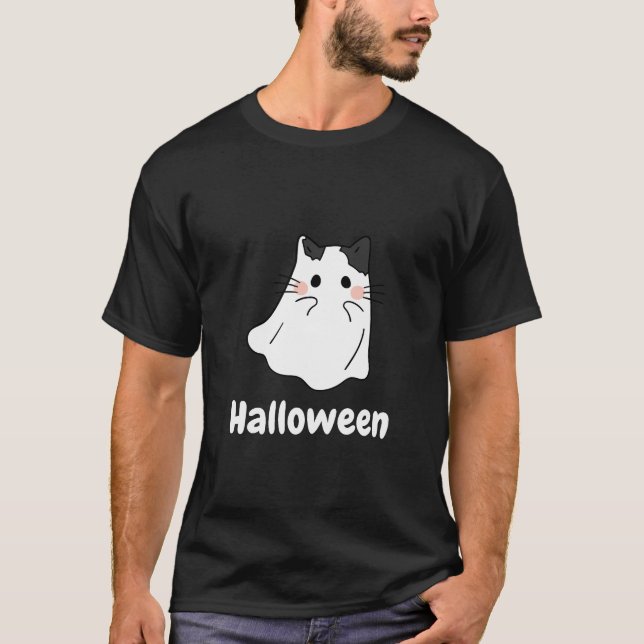Camiseta Fantasma do gato das bruxas (Frente)