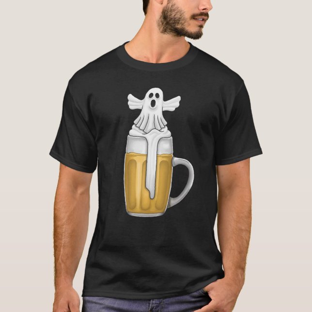 Camiseta Fantasma do Halloween Ama Cerveja (Frente)