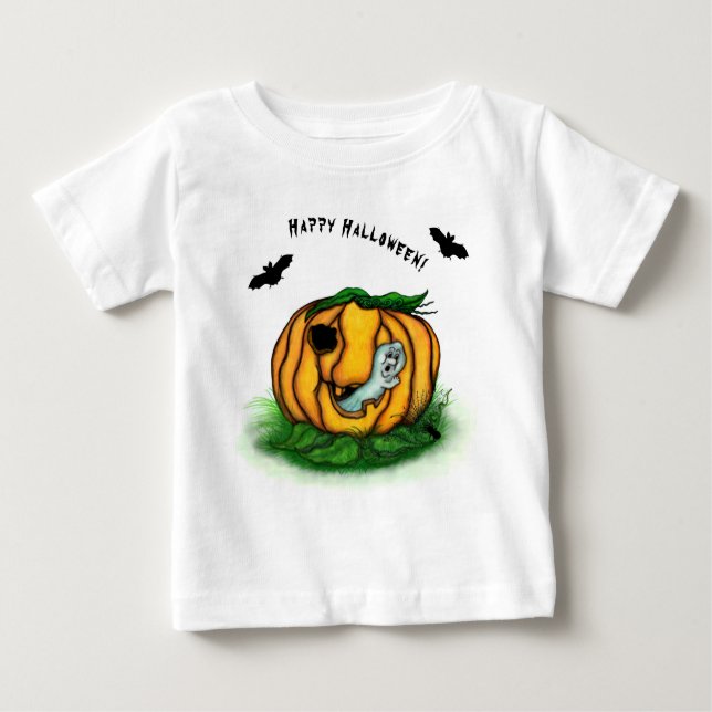 Camiseta Fantasma do Halloween, Bat, Ghost e Spider (Frente)