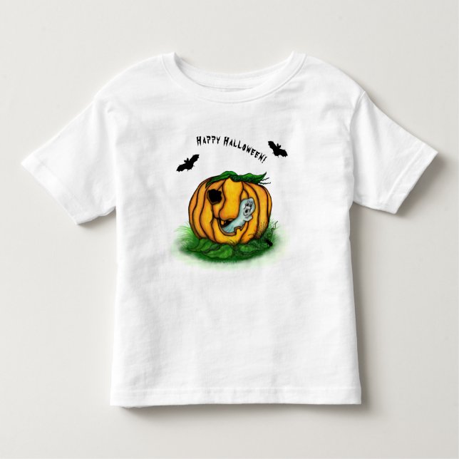 Camiseta Fantasma do Halloween, Bat, Ghost e Spider (Frente)