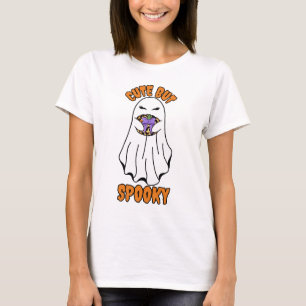 Camiseta Fantasma do Halloween bonito mas assustador segura