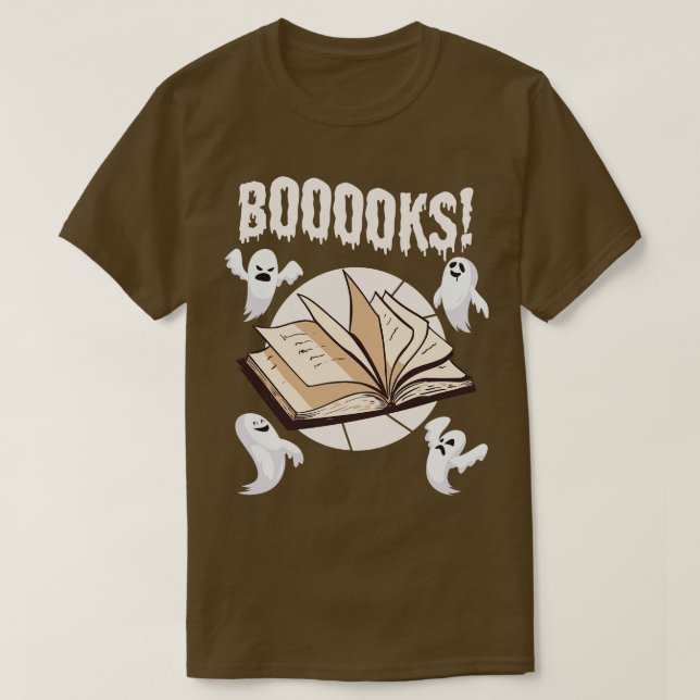 Camiseta Fantasma do Livro de Halloween (Frente do Design)