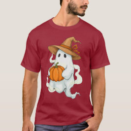 Camiseta Fantasma do outono do Halloween com Abóbora