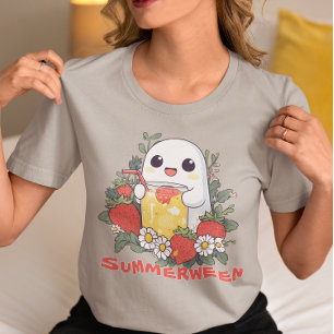 Camiseta Fantasma do Summerween com Morangos