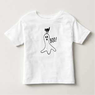 Camiseta Fantasma e Gato Negro Fora do Dia das Bruxas