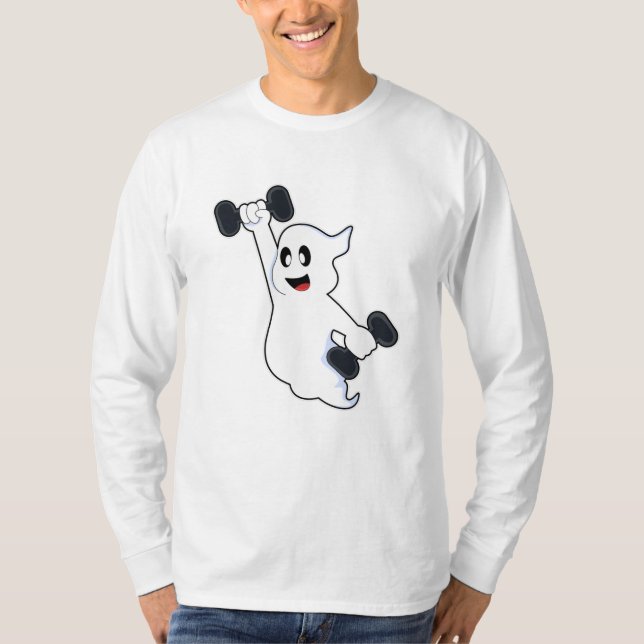 Camiseta Fantasma em Fortaleza com Dumbbells (Frente)