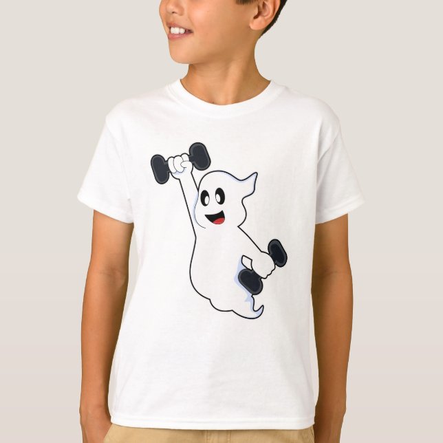 Camiseta Fantasma em Fortaleza com Dumbbells (Frente)