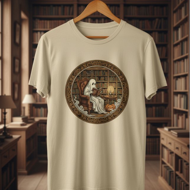 Camiseta Fantasma Em Uma Biblioteca (Criador carregado)
