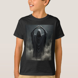Camiseta Fantasma engraçado coração mãos rosto assustador h