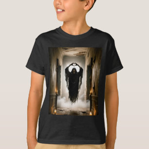 Camiseta Fantasma engraçado coração mãos rosto assustador h
