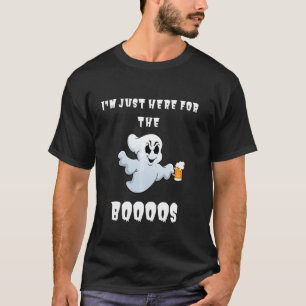 Camiseta Fantasma engraçado de Halloween bebendo aqui para