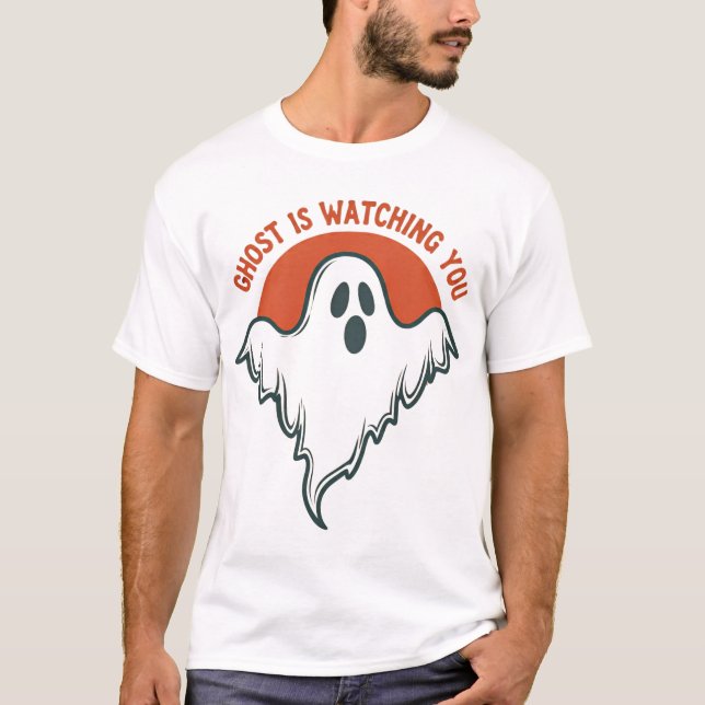 Camiseta Fantasma Engraçado Está Observando Você Halloween  (Frente)