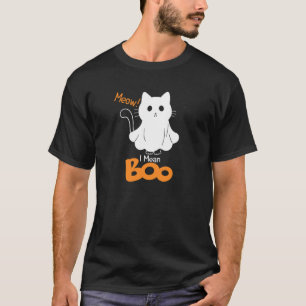 Camiseta Fantasma Engraçado, Ghost, Meia-Se Boo Pumpkin Moo