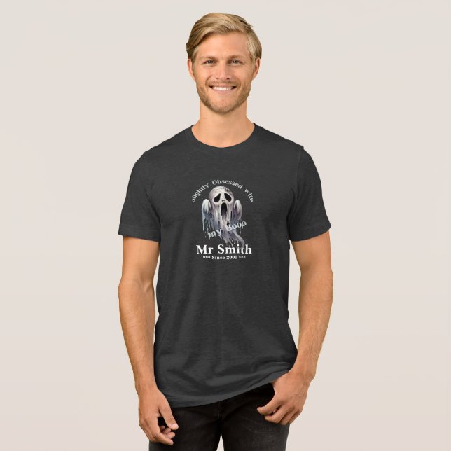 Camiseta Fantasma Engraçado Obcecado (Frente Completa)