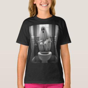 Camiseta Fantasma engraçado sentado no banheiro