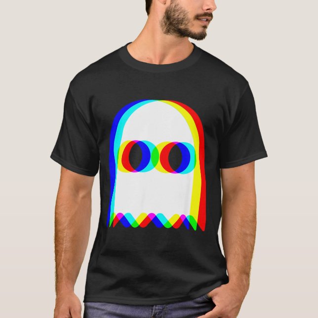 Camiseta Fantasma Engraçado Vaporwave Trippy Techno Rave de (Frente)