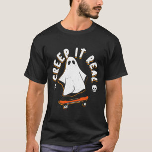 Camiseta Fantasma Esquisito Skate Real Divertido Halloween