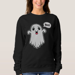 Camiseta Fantasma Feliz Dizendo Boo Halloween Assustador