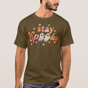 Camiseta Fantasma Floral Hippie Halloween Groovy Permaneça