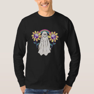 Camiseta Fantasma Fofo Arco-íris Colorido Goth