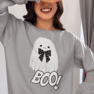 Camiseta Fantasma Fofo Boo Halloween Peludo