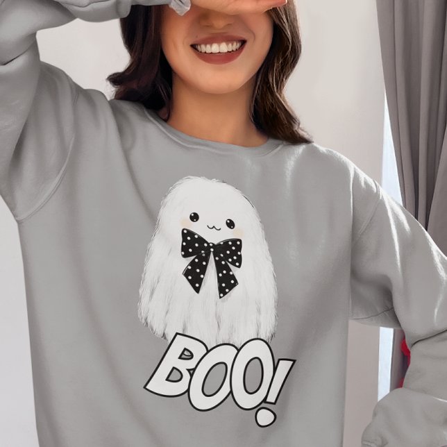 Camiseta Fantasma Fofo Boo Halloween Peludo (Criador carregado)