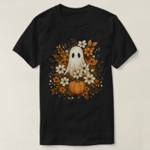 Fantasma Fofo Com Abóbora E Flores De Outono – Hal
