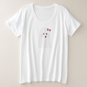 Camiseta Fantasma Fofo com Fantasia de Laço para Festa