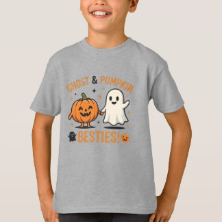 Camiseta Fantasma Fofo e Amigas Abóboras - Amigos Assustado