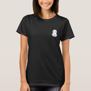 Camiseta Fantasma Fofo e Pacífico Meditando na Posição de L