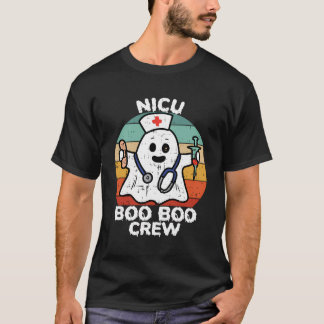 Camiseta Fantasma Fofo Halloween Nicu Boo Boo Equipe Neonat