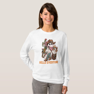 Camiseta Fantasma Fofo " Olá a Todos "