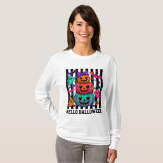 Camiseta Fantasma Fofo "Olá Halloween"
